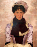 Portrait of a woman by Karl Gussow — female oil painting wall art, Realism