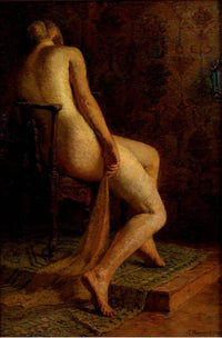 Exhausted Model by James Taylor Harwood — hand-painted portrait oil painting reproduction on canvas