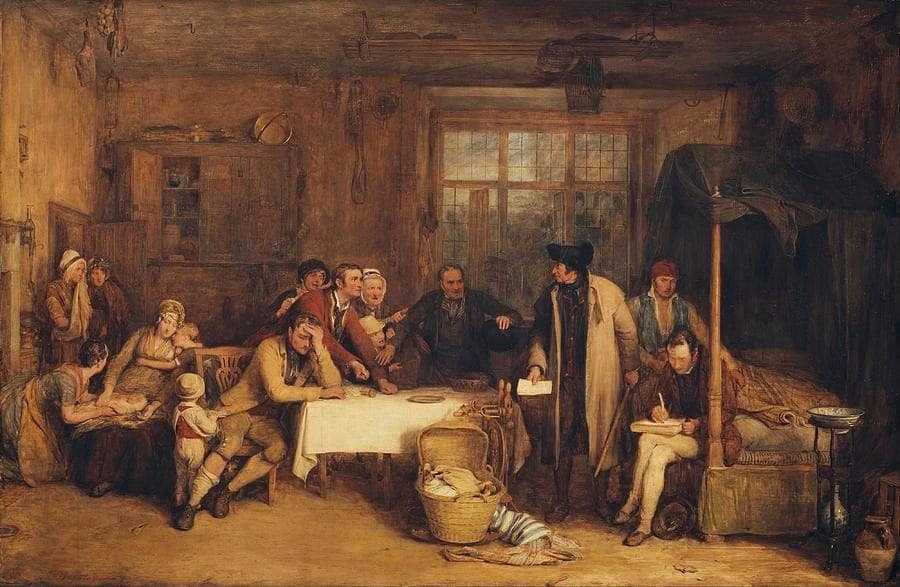 Distraining for Rent by David Wilkie — hand-painted portrait oil painting reproduction on canvas