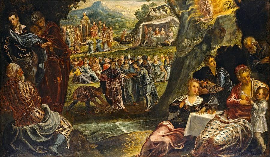 The Worship of the Golden Calf by Tintoretto — hand-painted cultural oil painting reproduction on canvas