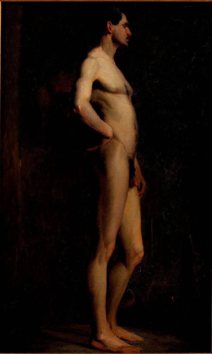 Male Figure Study, Paris by James Taylor Harwood — hand-painted portrait oil painting reproduction on canvas