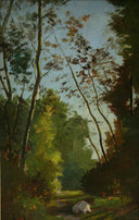 Cow Amongst the Trees (study) by James Taylor Harwood — forest oil painting wall art, Realism