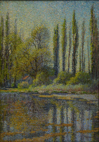 Poplars in Spring by James Taylor Harwood — hand-painted landscape oil painting reproduction on canvas