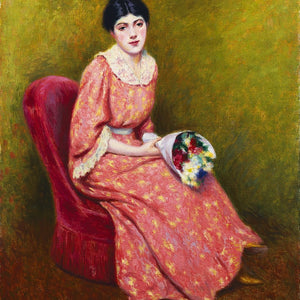 Young woman with a bouquet of flowers