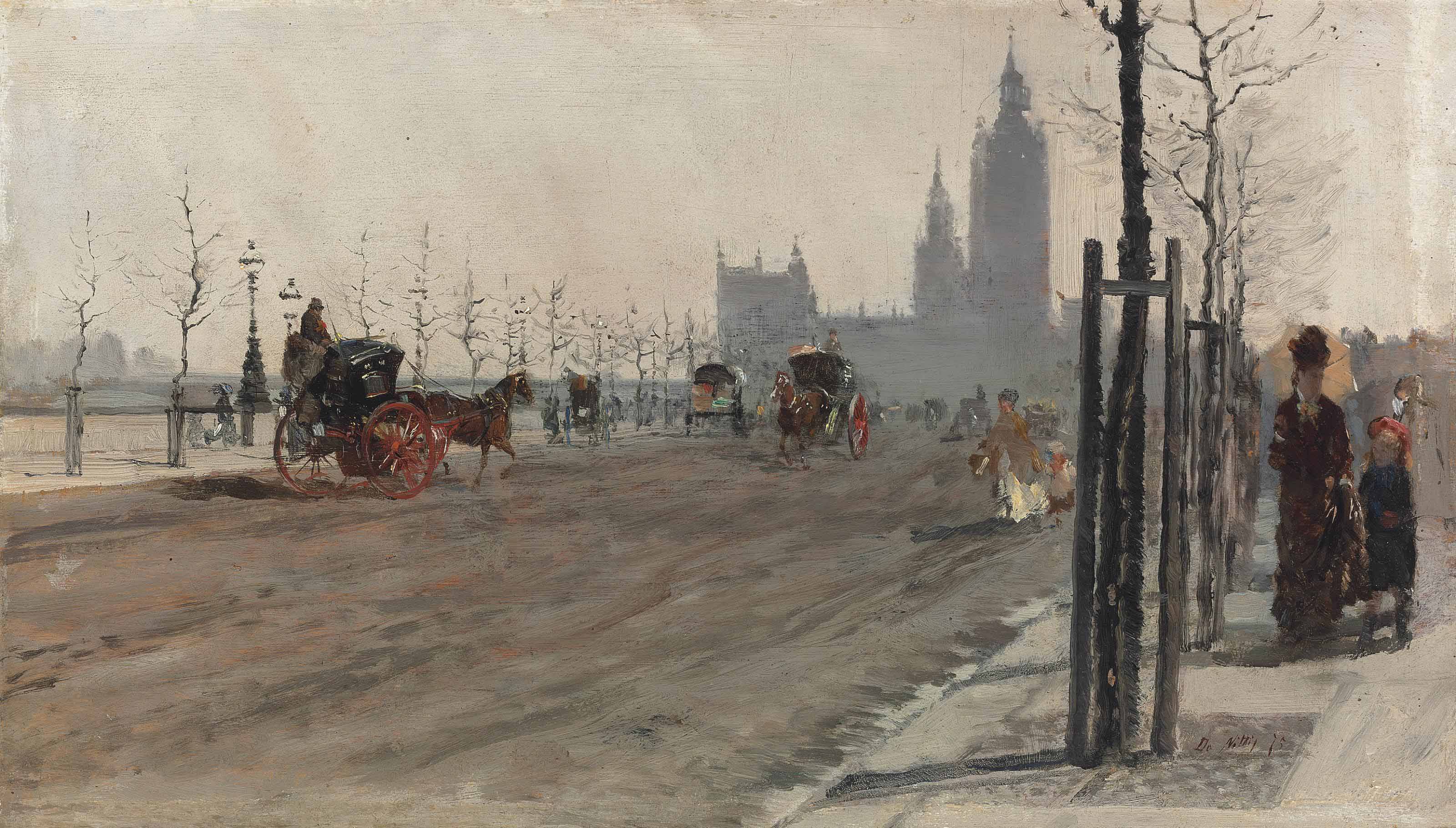 The Victoria Embankment, London - Giuseppe de Nittis