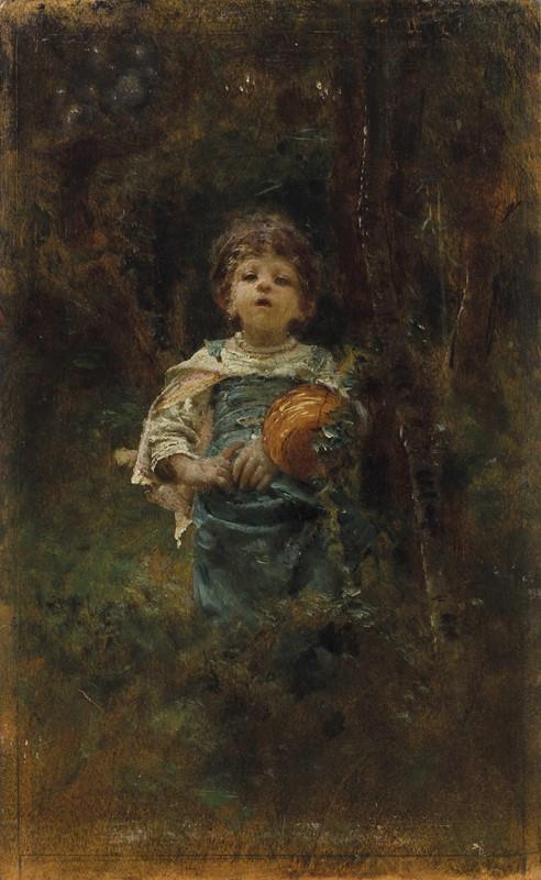 Little peasant girl singing