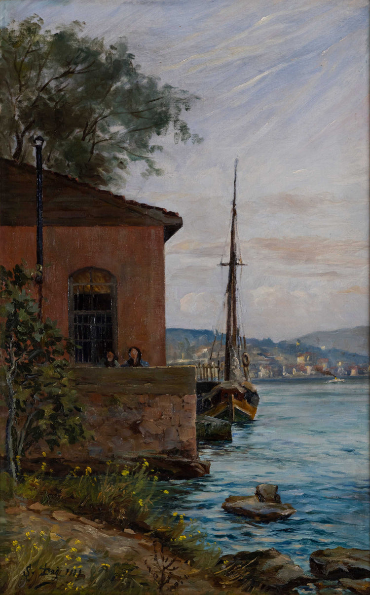 Sailboat in the Harbor - Sevket Dag