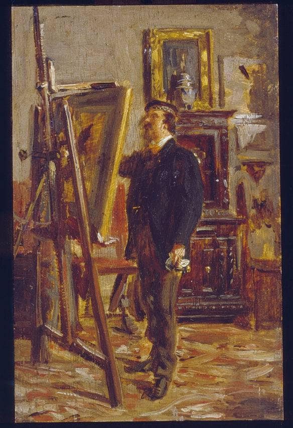 Cristiano Banti at the easel