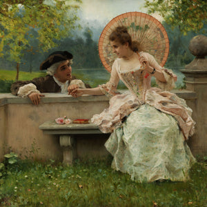 An amorous conversation in the park