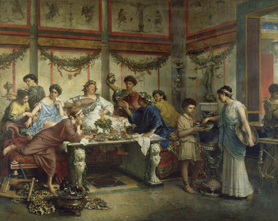 A roman feast in dining room
