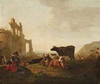 Landscape with Cattle by Jacob van Strij — hand-painted animal oil painting reproduction on canvas
