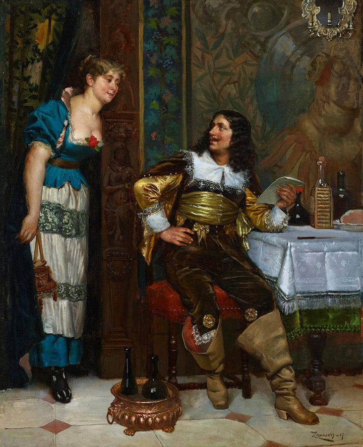 The confidence by Eduardo Zamacois — hand-painted portrait oil painting reproduction on canvas