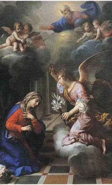 Annunciation by Onorio Marinari — hand-painted cultural oil painting reproduction on canvas