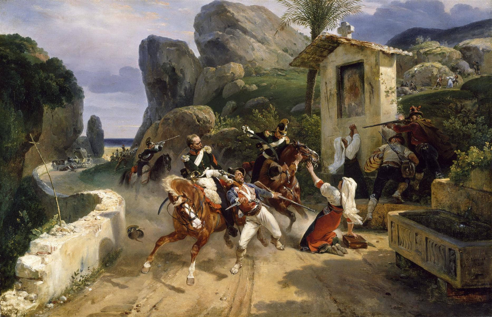 Italian brigands surprised by papal troops