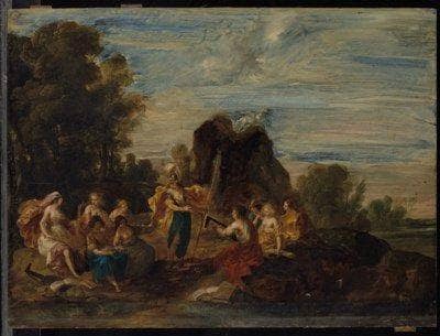 Mount Parnassus by Erasmus Quellinus the Younger — hand-painted landscape oil painting reproduction on canvas