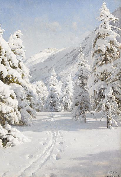 Winter landscape - Peder Mørk Mønsted