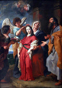 Adolescent Virgin decorated by Angels in the presence of Joachim and Saint Anne by Gaspar de Crayer — hand-painted cultural oil painting reproduction on canvas