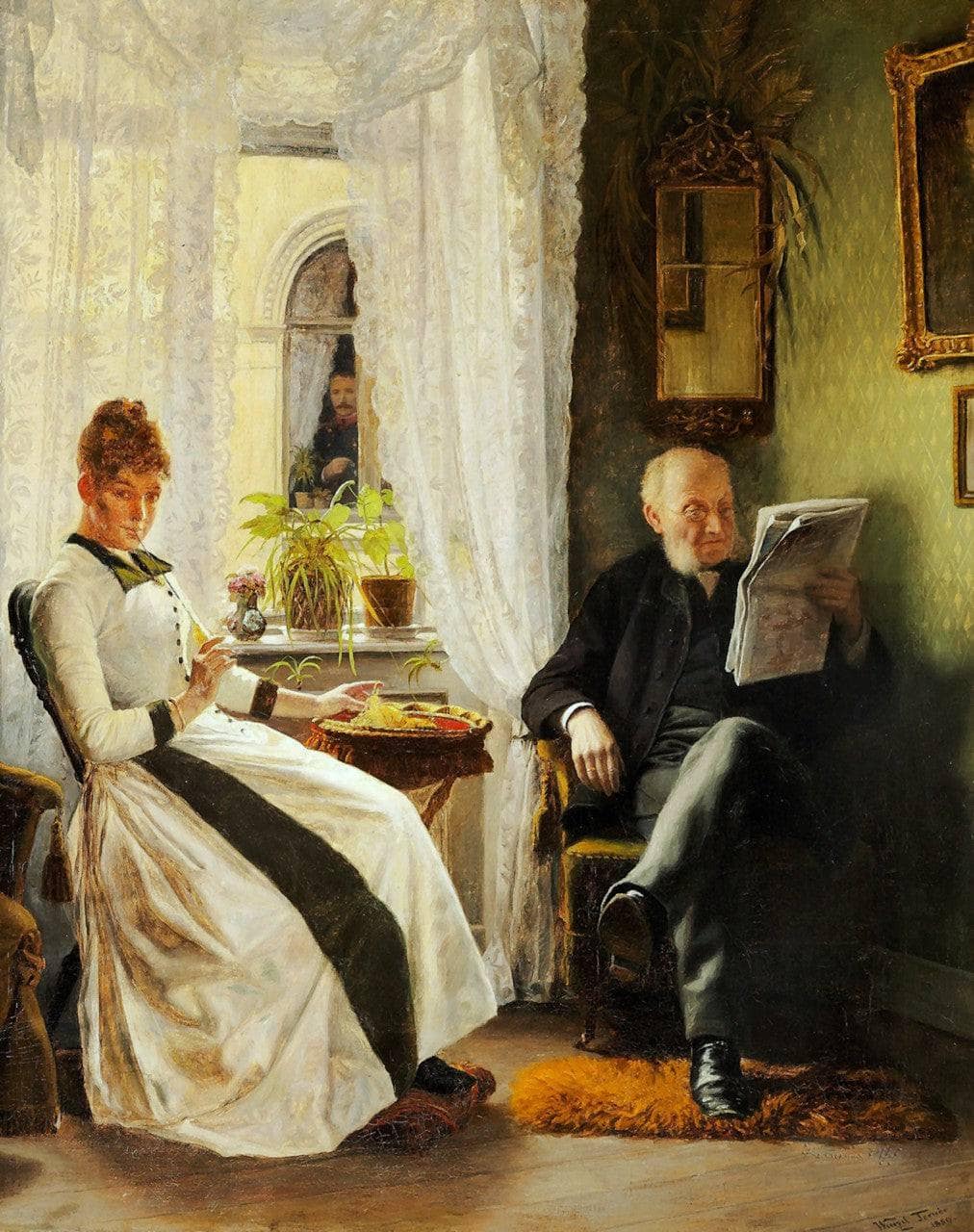 Thoughts by Wenzel Tornøe — hand-painted portrait oil painting reproduction on canvas