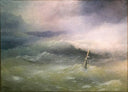 Storm on the Azov Sea in April 1886 by Ivan Aivazovsky — seascapes oil painting wall art, Romanticism