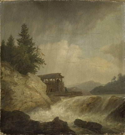 Nordic Landscape with a Waterfall by Christian Ezdorf — oil painting reproduction