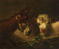 The two friends by Filippo Palizzi — hand-painted animal oil painting reproduction on canvas