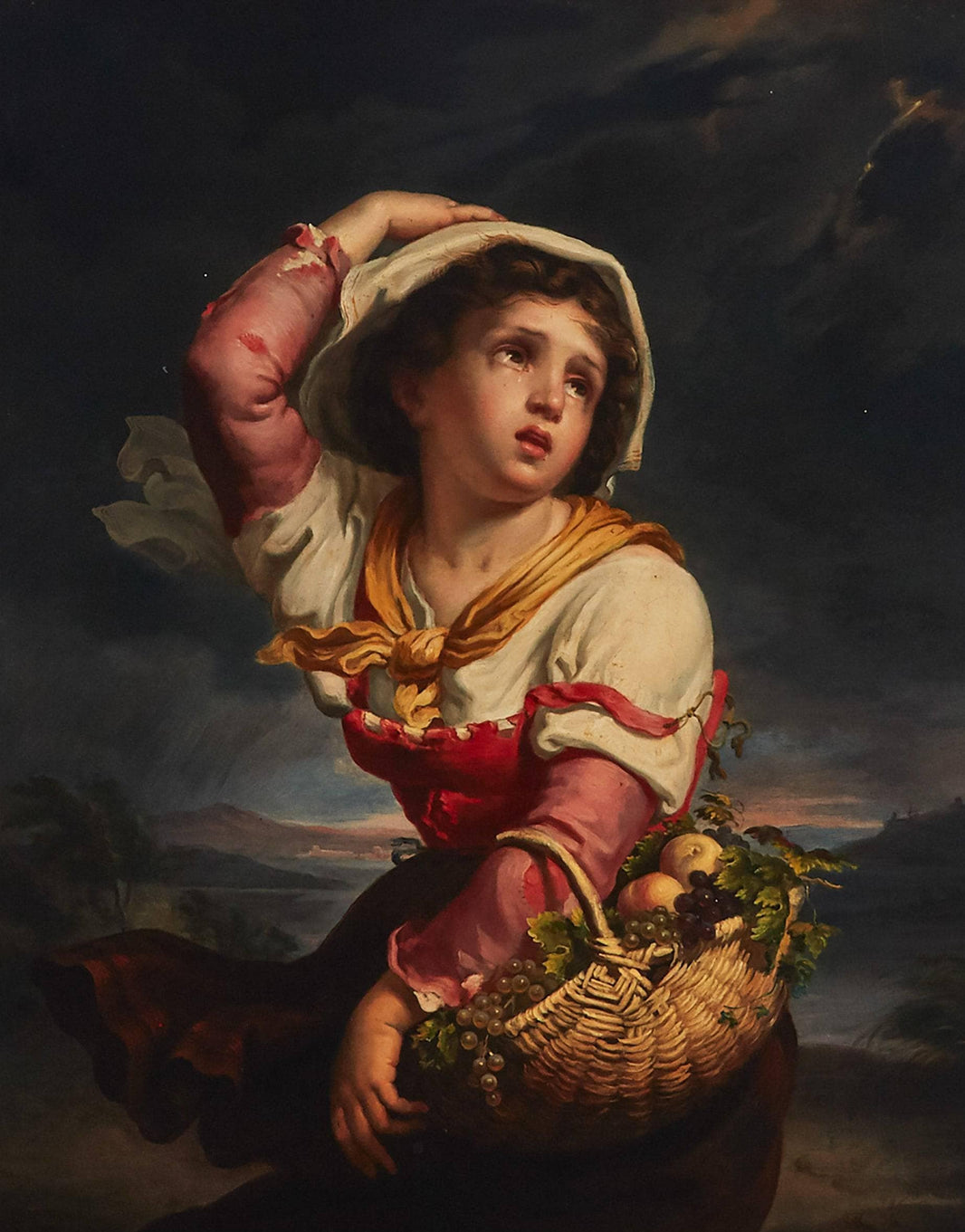 The approaching storm by Giuseppe Mazzolini — hand-painted portrait oil painting reproduction on canvas