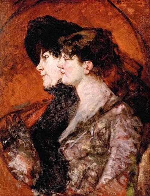 At the theater by Giuseppe de Nittis — hand-painted portrait oil painting reproduction on canvas