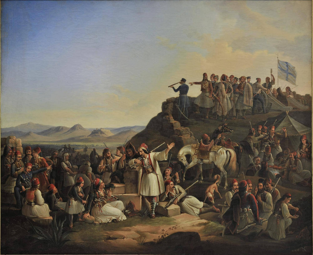The camp of Karaiskakis by Theodoros Vryzakis — hand-painted cultural oil painting reproduction on canvas