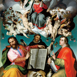 The Coronation of the Virgin with Saints Luke, Dominic, and John the Evangelist