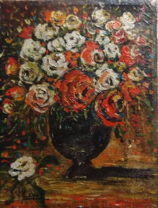 Flowerpot by Vincenzo Caprile — hand-painted still oil painting reproduction on canvas