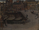 Damrak At Evening by Isaac Israels — hand-painted landscape oil painting reproduction on canvas