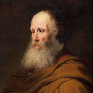 Bearded Old Man Wearing a Brown Cloak