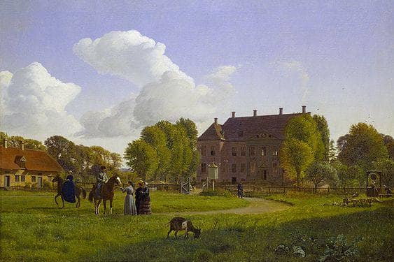 Nysø on a clear autumn day by P. C. Skovgaard — hand-painted landscape oil painting reproduction on canvas