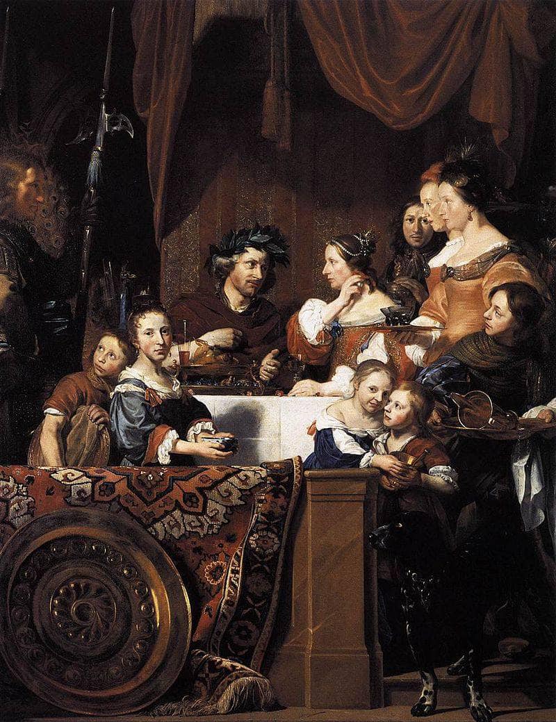 The Banquet of Cleopatra by Jan de Bray — hand-painted portrait oil painting reproduction on canvas