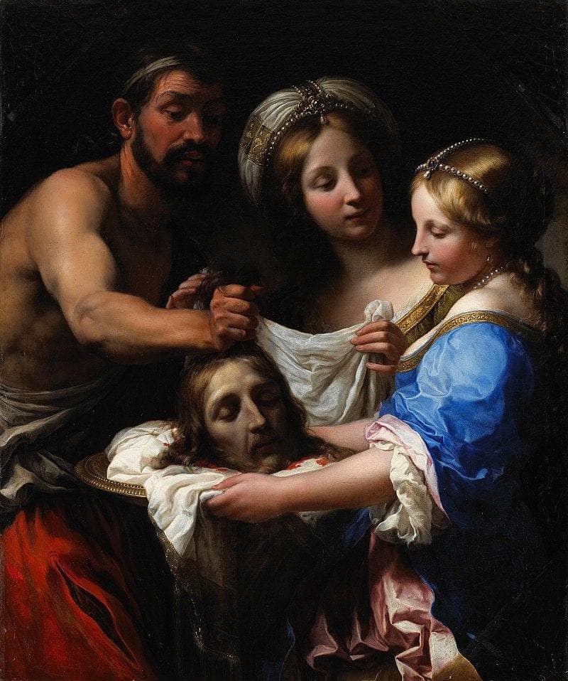 Salome with the Head of Saint John the Baptist by Onorio Marinari — hand-painted portrait oil painting reproduction on canvas