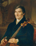 The cellist Franz Wödl by Peter Fendi — male oil painting wall art, Romanticism