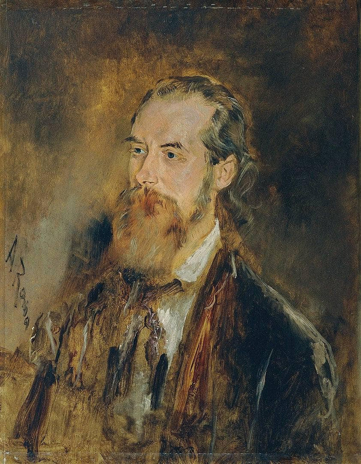 The animal painter Karl Reichert by Anton Romako — hand-painted portrait oil painting reproduction on canvas