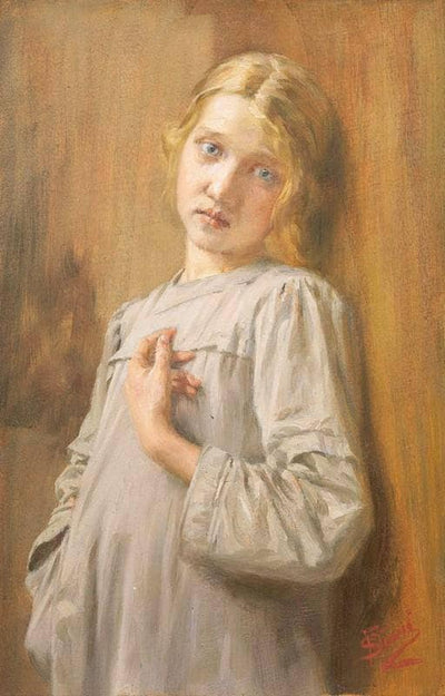Little girl by Filadelfo Simi — oil painting reproduction