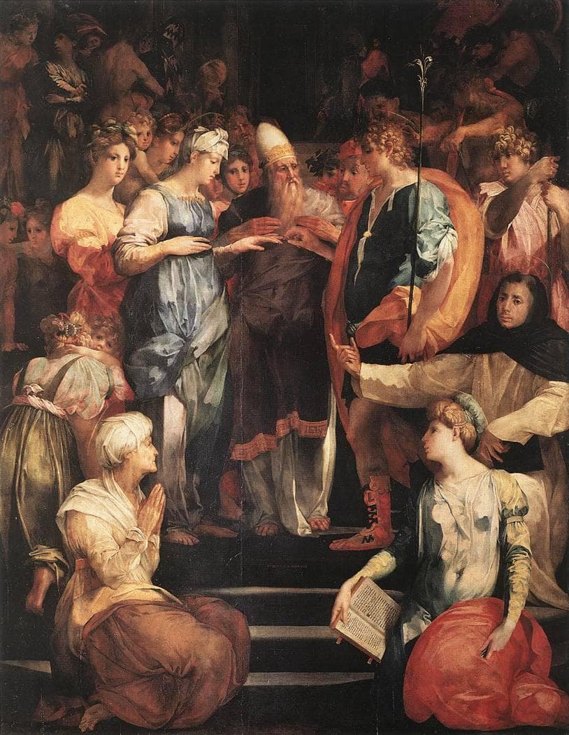 Marriage of the Virgin by Rosso Fiorentino — hand-painted portrait oil painting reproduction on canvas