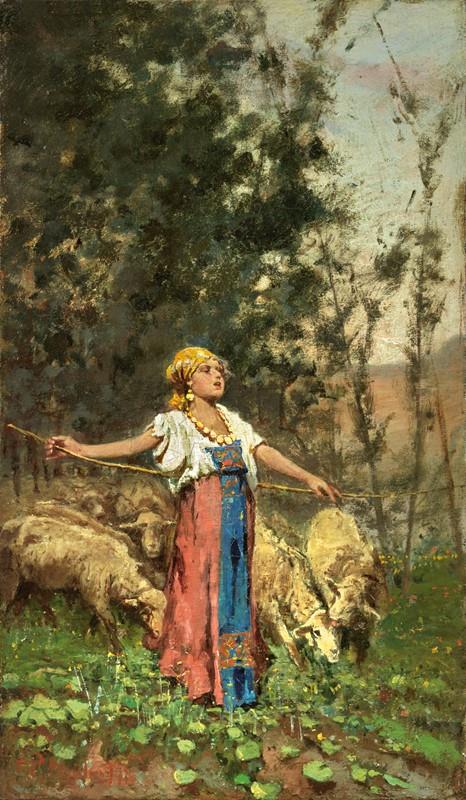 Shepherdess - Francesco Paolo Michetti