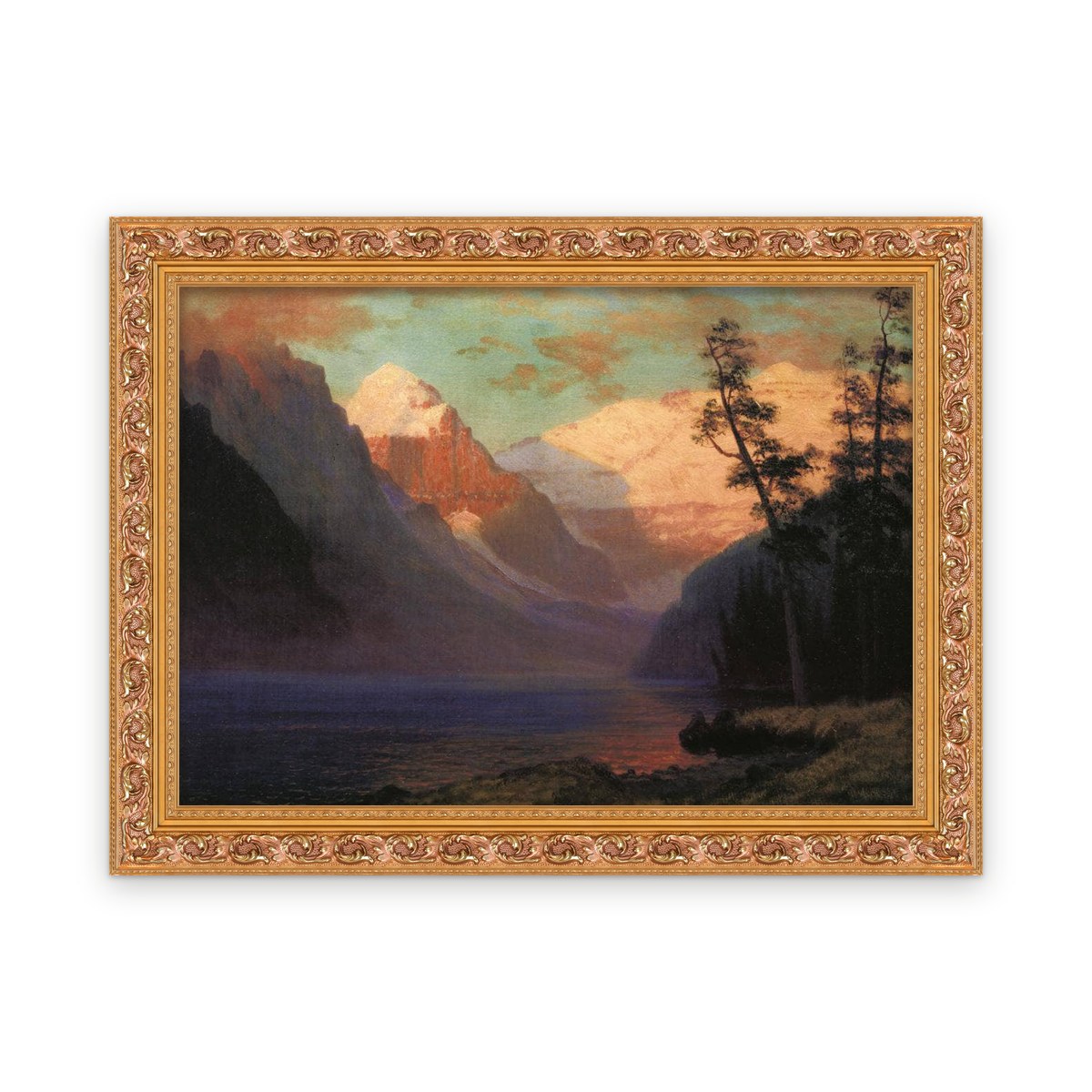 Evening Glow, Lake Louise — Framed, Framed in Classic Ornate · 21'' × 15''