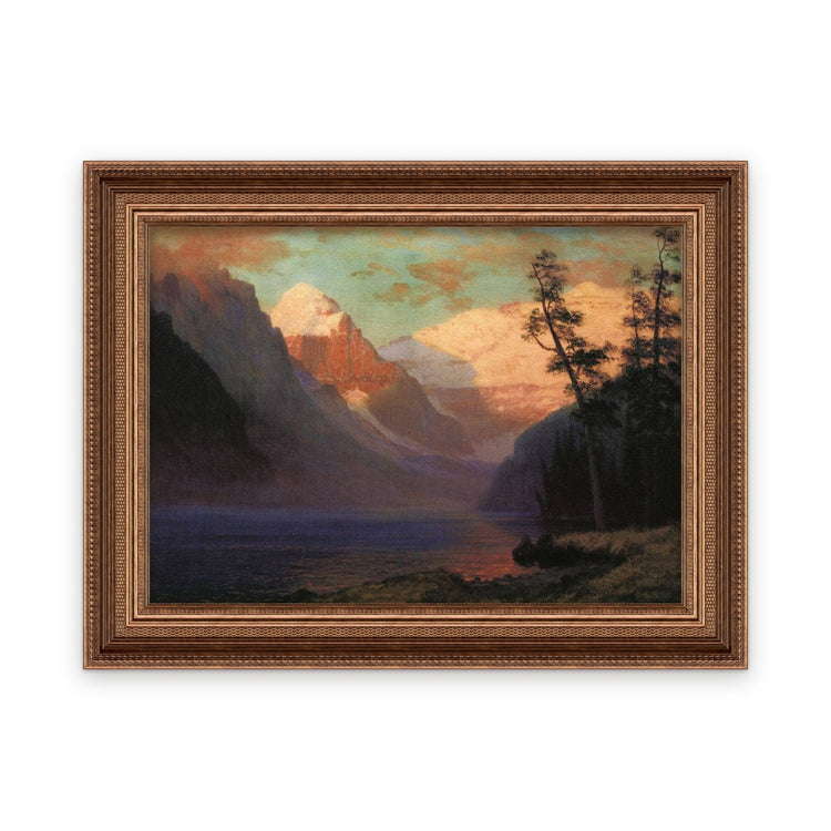 Evening Glow, Lake Louise — Framed, Framed in Classic Bronze · 21'' × 15''