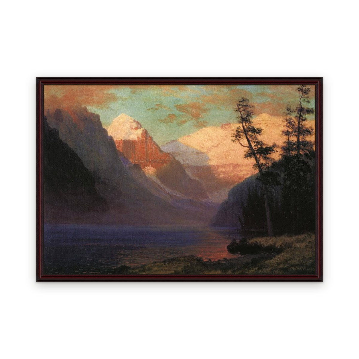 Evening Glow, Lake Louise — Framed, Framed in Modern Dark · 70'' × 49''