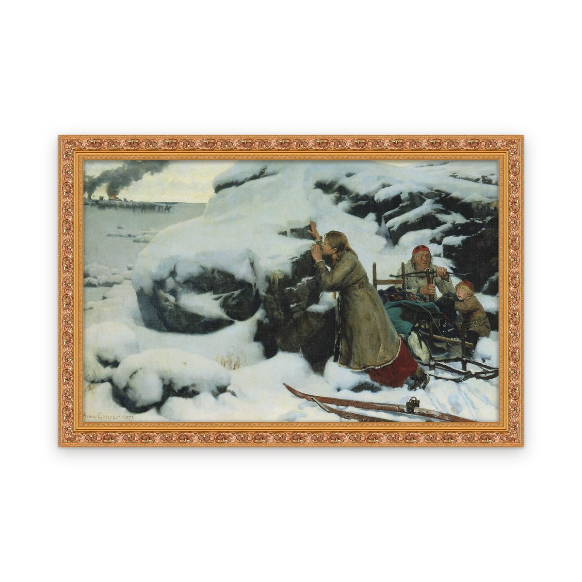 Burnt Village — Framed, Framed in Classic Ornate · 33'' × 21''