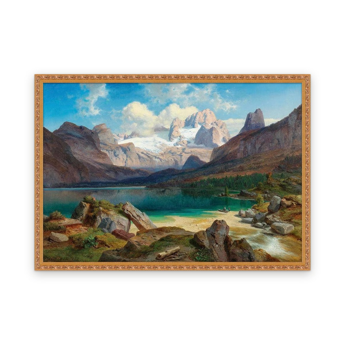 Lake Gosau with a view of the Dachstein massif — Framed, Framed in Classic Ornate · 59'' × 41''
