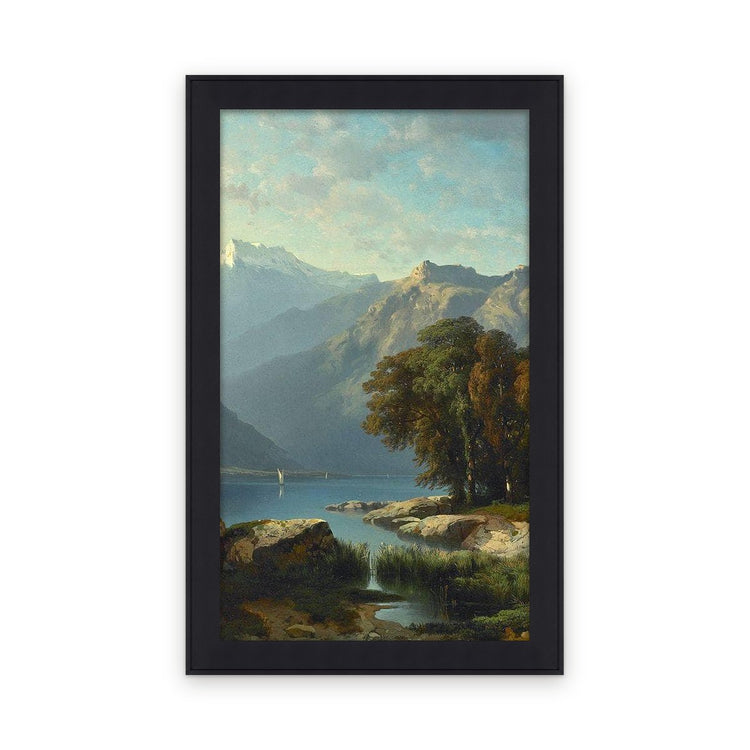 Lac Leman — Custom size, Framed in Minimalist Black · Custom 20'' × 34''