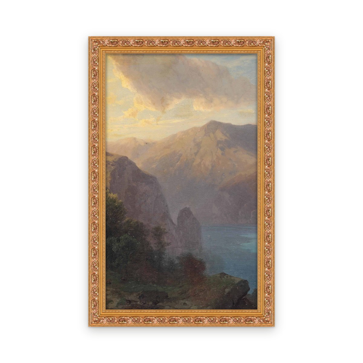 Près de Seelisberg: a view of Lac de Lucerne seen from the Seelisberg, Switzerland — Custom size, Framed in Classic Ornate · Custom 18'' × 30''