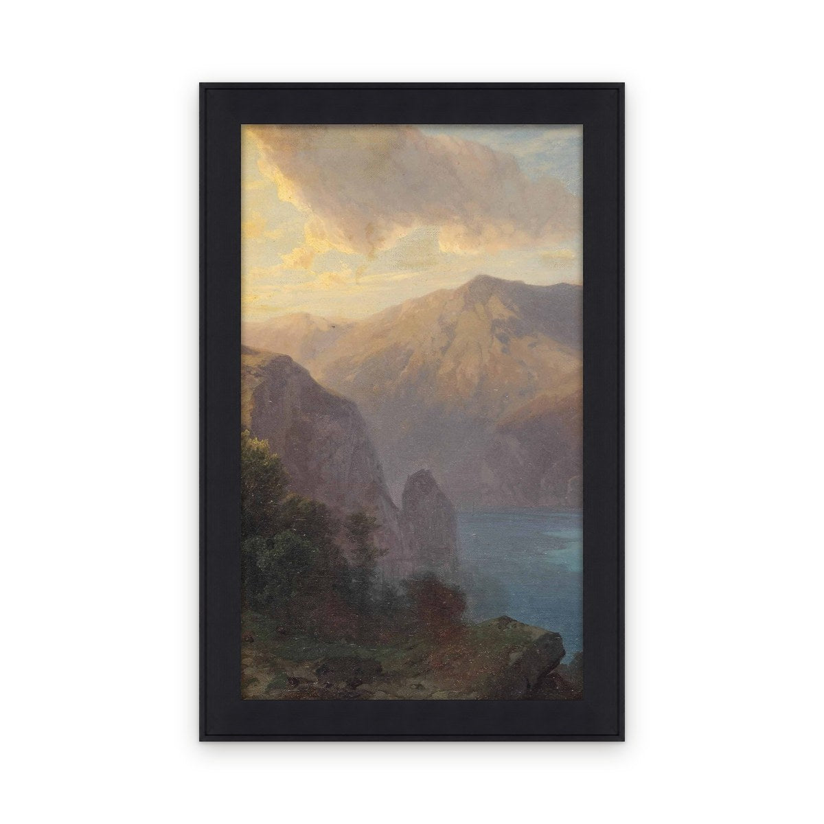 Près de Seelisberg: a view of Lac de Lucerne seen from the Seelisberg, Switzerland — Custom size, Framed in Minimalist Black · Custom 18'' × 30''