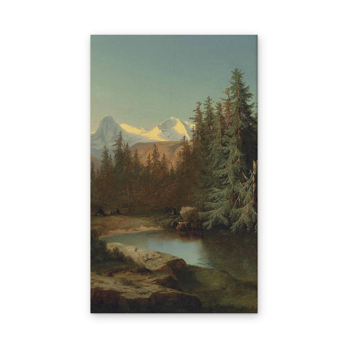 Ruin Unspunnen in front of the view of Eiger, Mönch and Jungfrau — Custom size, Gallery Wrap · Custom 18'' × 30''
