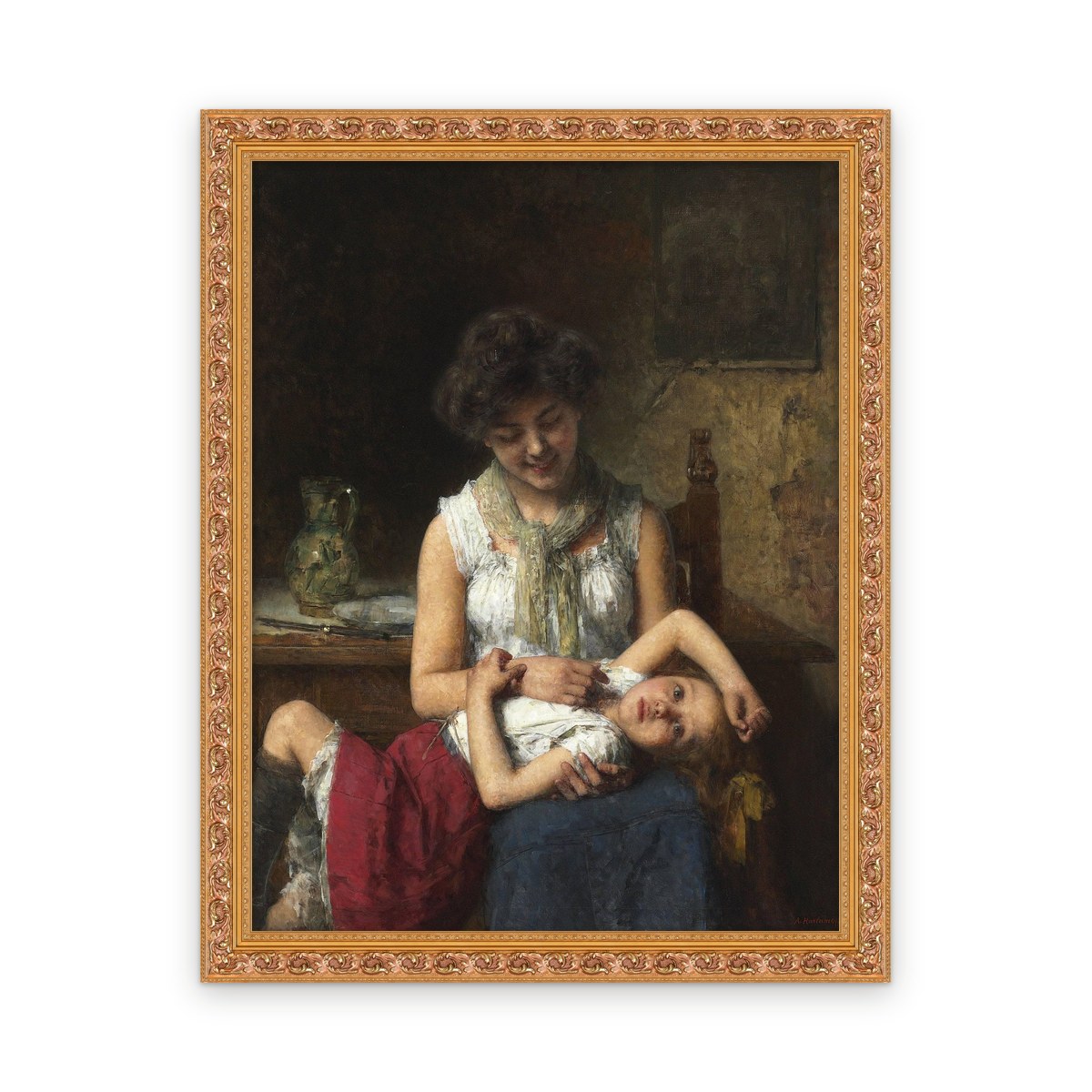 Moody Girl — Framed, Framed in Classic Ornate · 23'' × 30''